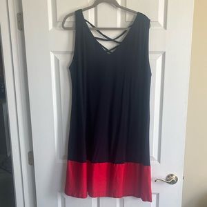 LOFT- Navy & Red Sleeveless Dress- Size 20/22